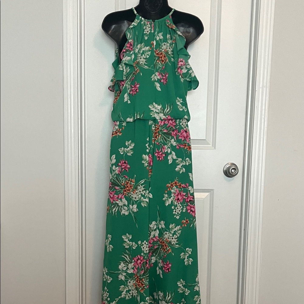 London Times Green Floral Jumpsuit - Picture 4 of 4